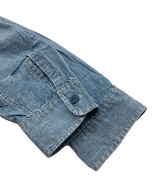 POLO RALPH LAUREN（ポロ・ラルフローレン）POLO RALPH LAUREN (ポロ・ラルフローレン) ステンシルプリントシャンブレーシャツ ブルー サイズ:XLの古着・服飾アイテム