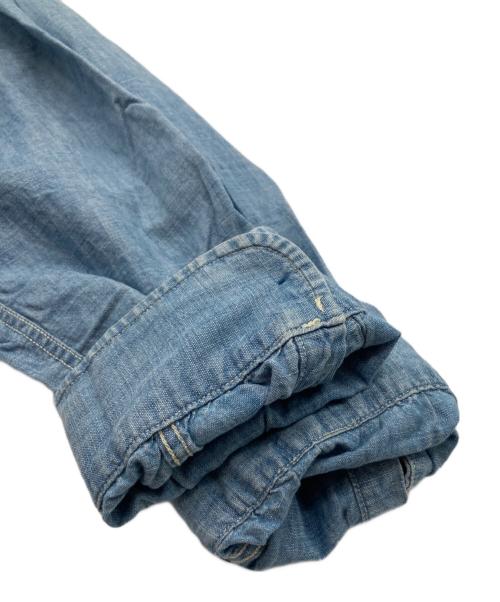 POLO RALPH LAUREN（ポロ・ラルフローレン）POLO RALPH LAUREN (ポロ・ラルフローレン) ステンシルプリントシャンブレーシャツ ブルー サイズ:XLの古着・服飾アイテム