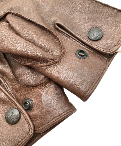 RRL（ダブルアールエル）RRL (ダブルアールエル) ラインドレザーグローブ ブラウンの古着・服飾アイテム
