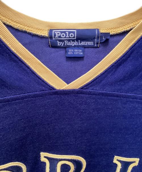 POLO RALPH LAUREN（ポロ・ラルフローレン）POLO RALPH LAUREN (ポロ・ラルフローレン) PRLワッペン リンガーTシャツ ネイビー サイズ:Lの古着・服飾アイテム