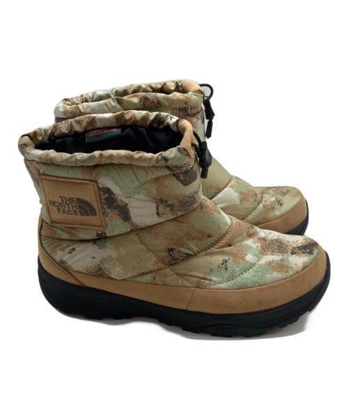 THE NORTH FACE（ザ ノース フェイス）THE NORTH FACE (ザ ノース フェイス) ヌプシ ブーティ ウォータープルーフ ロゴ ショート スペシャルエディション ベージュ×グリーン サイズ:27cmの古着・服飾アイテム