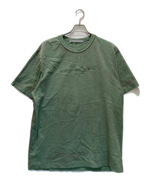 ALEXANDER WANG（アレキサンダー・ワン）ALEXANDER WANG (アレキサンダーワン) エンボスロゴ総柄Tシャツ グリーン サイズ:XLの古着・服飾アイテム