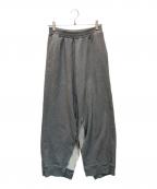 MM6 Maison Margielaエムエムシックスメゾンマルジェラ）の古着「スリットワイドスウェットパンツ」｜グレー