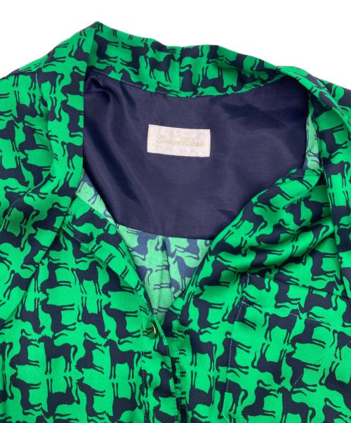 GRACE CLASS（グレースクラス）GRACE CLASS (グレースクラス) ホースプリントボウタイワンピース グリーン サイズ:38の古着・服飾アイテム