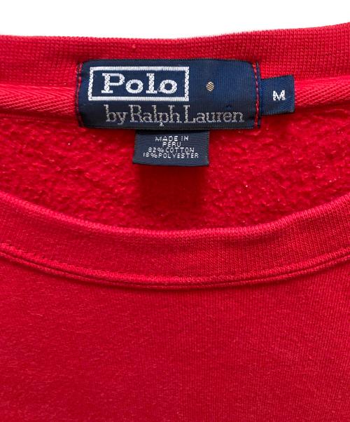 POLO RALPH LAUREN（ポロ・ラルフローレン）POLO RALPH LAUREN (ポロ・ラルフローレン) アイスホッケーポロベアプリントスウェット レッド サイズ:Mの古着・服飾アイテム