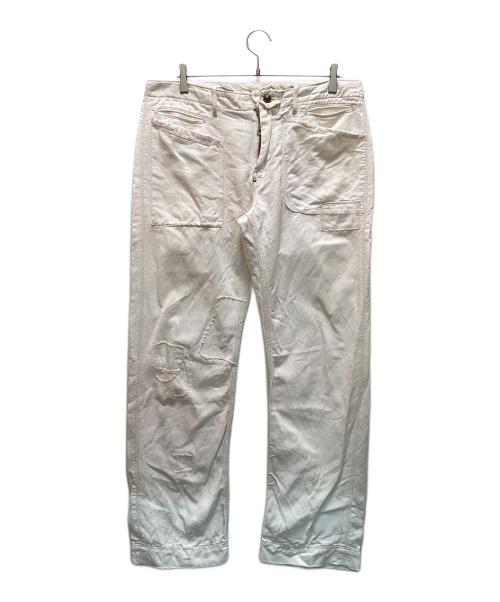 POLO RALPH LAUREN（ポロ・ラルフローレン）POLO RALPH LAUREN (ポロ・ラルフローレン) シンチバック ワークデニムパンツ ホワイト サイズ:34/32の古着・服飾アイテム