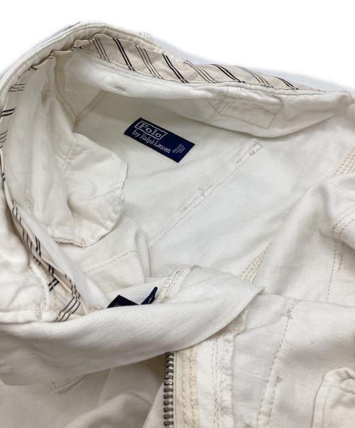 POLO RALPH LAUREN（ポロ・ラルフローレン）POLO RALPH LAUREN (ポロ・ラルフローレン) シンチバック ワークデニムパンツ ホワイト サイズ:34/32の古着・服飾アイテム