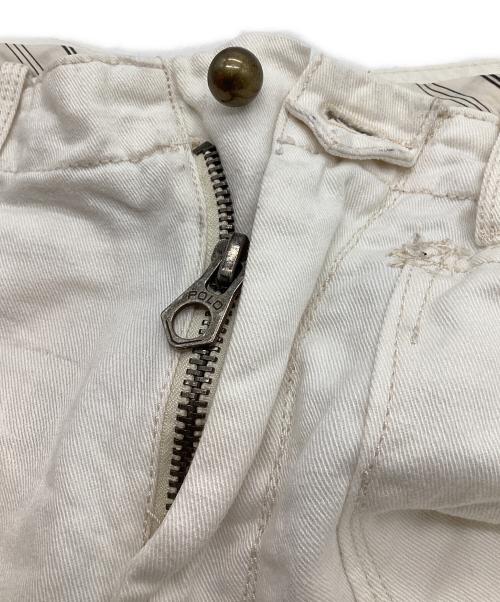 POLO RALPH LAUREN（ポロ・ラルフローレン）POLO RALPH LAUREN (ポロ・ラルフローレン) シンチバック ワークデニムパンツ ホワイト サイズ:34/32の古着・服飾アイテム