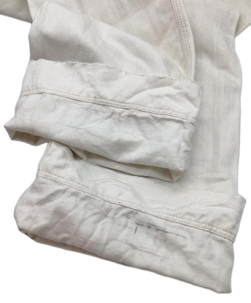 POLO RALPH LAUREN（ポロ・ラルフローレン）POLO RALPH LAUREN (ポロ・ラルフローレン) シンチバック ワークデニムパンツ ホワイト サイズ:34/32の古着・服飾アイテム