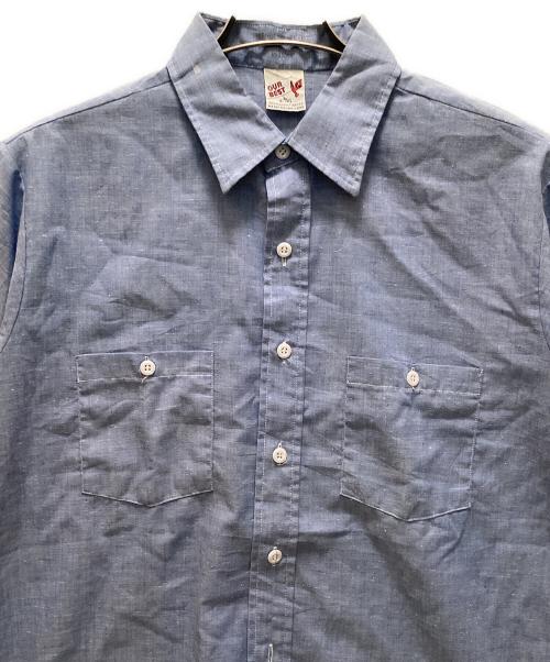 OURBEST（アワーベスト）OURBEST (アワーベスト) ヴィンテージ半袖シャンブレーシャツ ブルー サイズ:Lの古着・服飾アイテム