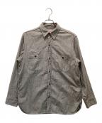 FULLCOUNTフルカウント）の古着「マチ付ブラックシャンブレーシャツ」｜グレー