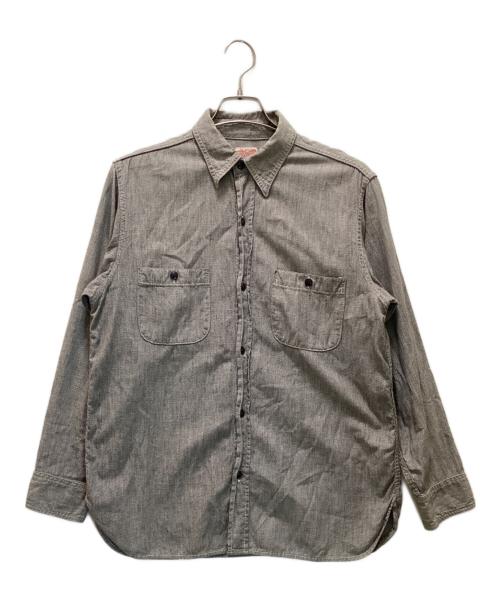 FULLCOUNT（フルカウント）FULLCOUNT (フルカウント) マチ付ブラックシャンブレーシャツ グレー サイズ:36の古着・服飾アイテム