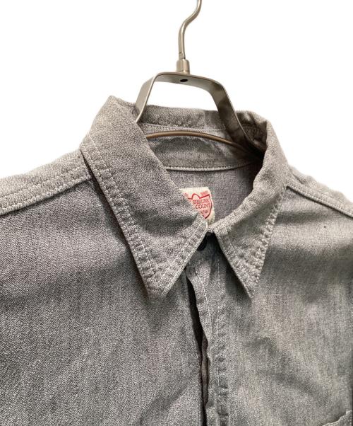 FULLCOUNT（フルカウント）FULLCOUNT (フルカウント) マチ付ブラックシャンブレーシャツ グレー サイズ:36の古着・服飾アイテム