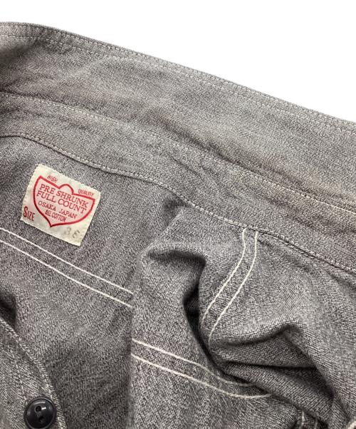 FULLCOUNT（フルカウント）FULLCOUNT (フルカウント) マチ付ブラックシャンブレーシャツ グレー サイズ:36の古着・服飾アイテム