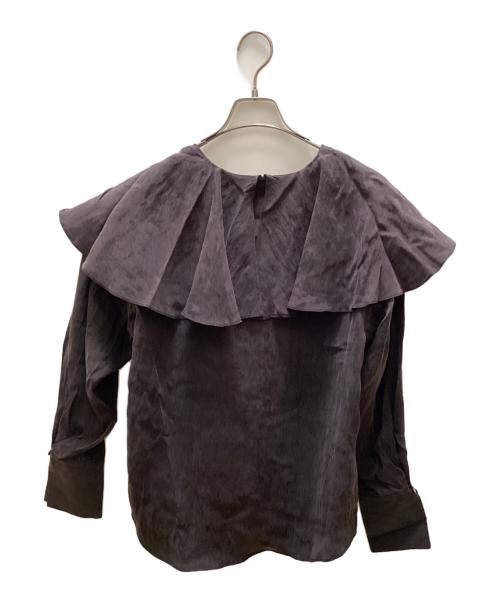 SALON adam et rope'（サロンアダムエロペ）SALON adam et rope' (サロンアダムエロペ) ビンテージライクラッフルカラーブラウス グレー サイズ:SIZE F 未使用品の古着・服飾アイテム