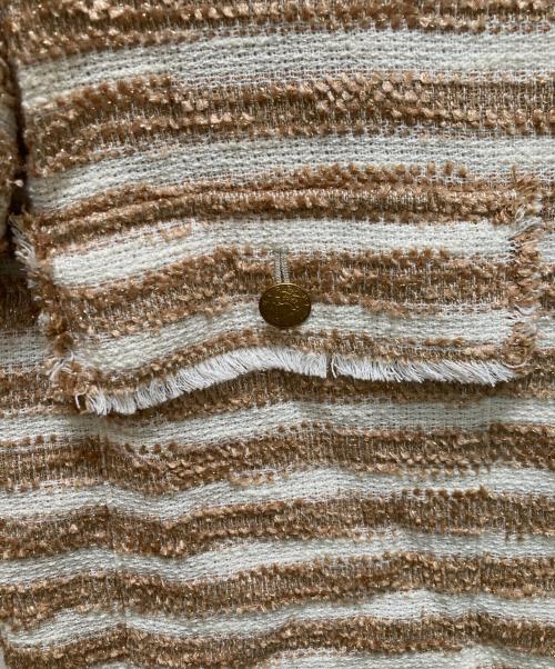 journal standard L'essage（ジャーナルスタンダード レサージュ）journal standard L'essage (ジャーナルスタンダード レサージュ) GIOLICA ツイードワイドジャケット ベージュ×ホワイト サイズ:ＦＲＥＥ　　の古着・服飾アイテム