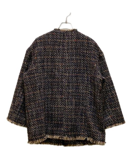 journal standard L'essage（ジャーナルスタンダード レサージュ）journal standard L'essage (ジャーナルスタンダード レサージュ) GIOLICA ツイードビッグジャケット ネイビー サイズ:Freeの古着・服飾アイテム