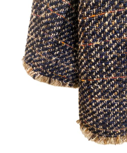 journal standard L'essage（ジャーナルスタンダード レサージュ）journal standard L'essage (ジャーナルスタンダード レサージュ) GIOLICA ツイードビッグジャケット ネイビー サイズ:Freeの古着・服飾アイテム