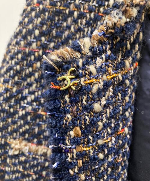 journal standard L'essage（ジャーナルスタンダード レサージュ）journal standard L'essage (ジャーナルスタンダード レサージュ) GIOLICA ツイードビッグジャケット ネイビー サイズ:Freeの古着・服飾アイテム