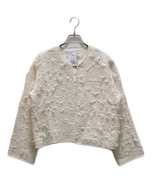 ADAWAS（アダワス）ADAWAS (アダワス) IENA (イエナ) 別注 フリンジツィードジャケット ホワイト サイズ:Free 未使用品の古着・服飾アイテム