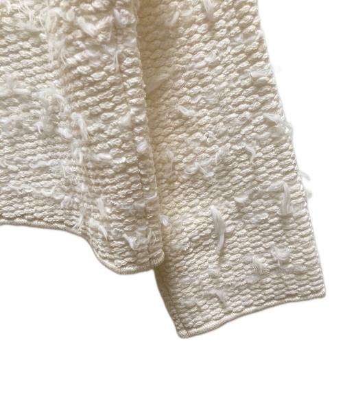 ADAWAS（アダワス）ADAWAS (アダワス) IENA (イエナ) 別注 フリンジツィードジャケット ホワイト サイズ:Free 未使用品の古着・服飾アイテム