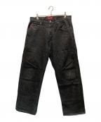 stussyステューシー）の古着「90'sワイドデニムパンツ」｜ブラック