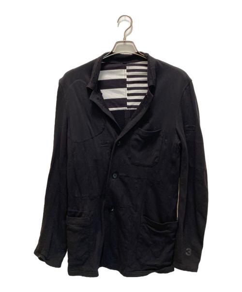 Y-3（ワイスリー）Y-3 (ワイスリー) リバーシブルストライプブレザー ブラック×ホワイト サイズ:Mの古着・服飾アイテム