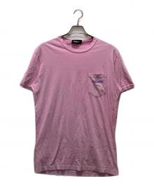 DSQUARED2（ディースクエアード）の古着「ロゴプリントポケットTシャツ」｜ピンク
