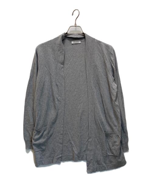 GRAN SASSO（グランサッソ）GRAN SASSO (グランサッソ) ボタンレス ショールカラー ロング カーディガン グレー サイズ:48の古着・服飾アイテム