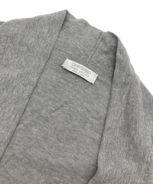 GRAN SASSO（グランサッソ）GRAN SASSO (グランサッソ) ボタンレス ショールカラー ロング カーディガン グレー サイズ:48の古着・服飾アイテム