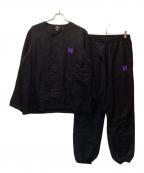 Needlesニードルズ）の古着「リネンレーヨンノーカラーシャツセットアップ」｜ブラック