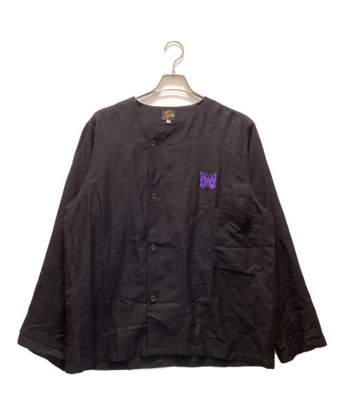 Needles（ニードルズ）Needles (ニードルズ) リネンレーヨンノーカラーシャツセットアップ ブラック サイズ:Mの古着・服飾アイテム