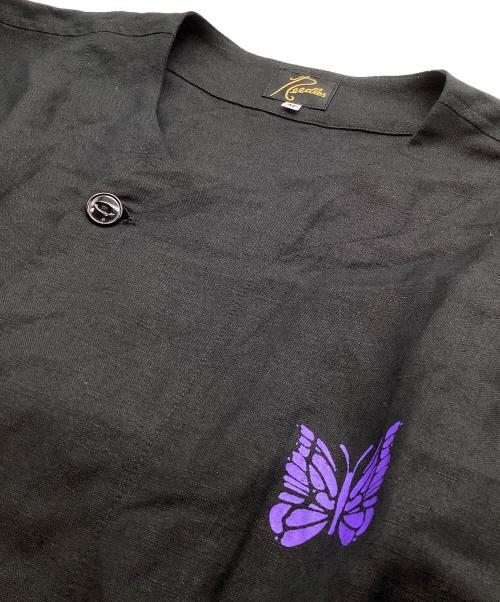 Needles（ニードルズ）Needles (ニードルズ) リネンレーヨンノーカラーシャツセットアップ ブラック サイズ:Mの古着・服飾アイテム