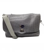 zanellato×ESTNATIONザネラート×エストネーション）の古着「別注 ポスティーナ 波柄2WAYバッグ」｜ブラック×グレー