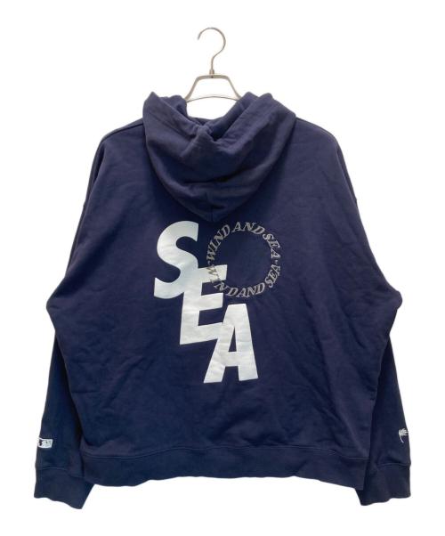 WIND AND SEA（ウィンダンシー）WIND AND SEA (ウィンダンシー) MLB (エムエルビー) コラボ刺繍パーカー ネイビー サイズ:XLの古着・服飾アイテム