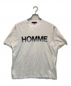 COMME des GARCONS HOMMEコムデギャルソン オム）の古着「HOMME刺繍Tシャツ」｜ホワイト