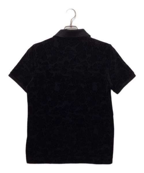 A BATHING APE（ア ベイシング エイプ）A BATHING APE (ア ベイシング エイプ) ジャガードカモ パイル地ポロシャツ ブラック サイズ:Sの古着・服飾アイテム
