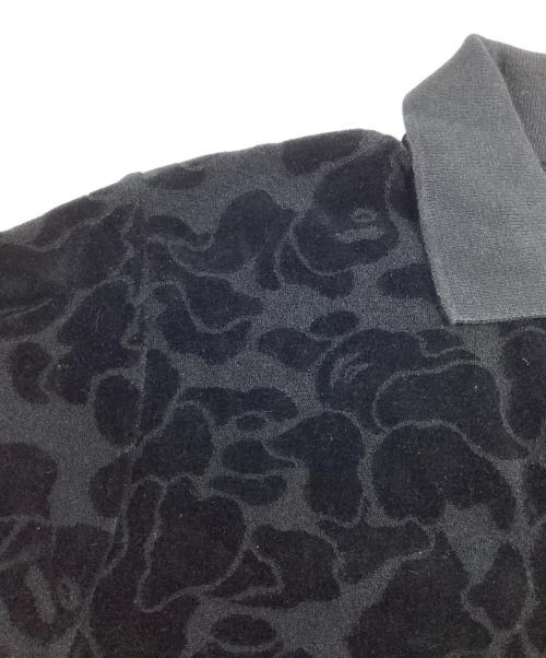 A BATHING APE（ア ベイシング エイプ）A BATHING APE (ア ベイシング エイプ) ジャガードカモ パイル地ポロシャツ ブラック サイズ:Sの古着・服飾アイテム