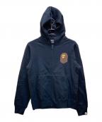 A BATHING APEア ベイシング エイプ）の古着「サルプリント ダブルジップパーカー」｜ネイビー