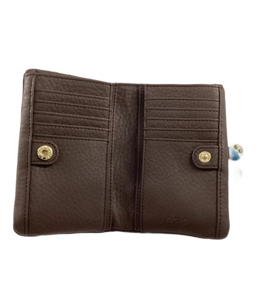 ear PAPILLONNER（イアパピヨネ）ear PAPILLONNER (イアパピヨネ) 牛革がま口二つ折り財布 ブラウン 未使用品の古着・服飾アイテム