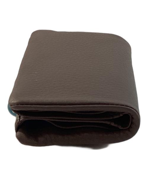 ear PAPILLONNER（イアパピヨネ）ear PAPILLONNER (イアパピヨネ) 牛革がま口二つ折り財布 ブラウン 未使用品の古着・服飾アイテム