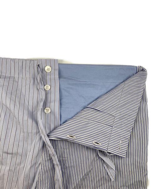 Maison Margiela（メゾンマルジェラ）Maison Margiela (メゾンマルジェラ) 切替ストライプワイドパンツ ブルー サイズ:42の古着・服飾アイテム