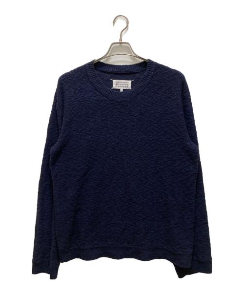 Maison Margiela（メゾンマルジェラ）Maison Margiela (メゾンマルジェラ) ピリング加工クルーネックニット ネイビー サイズ:XLの古着・服飾アイテム