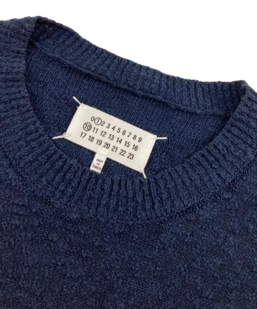 Maison Margiela（メゾンマルジェラ）Maison Margiela (メゾンマルジェラ) ピリング加工クルーネックニット ネイビー サイズ:XLの古着・服飾アイテム