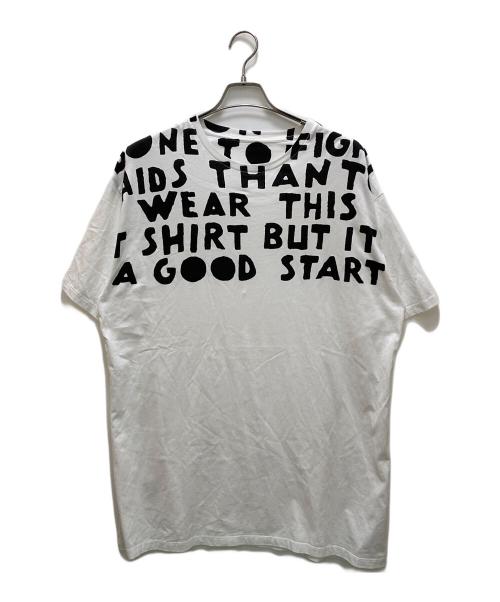 Maison Margiela（メゾンマルジェラ）Maison Margiela (メゾンマルジェラ) AIDS Tシャツ ホワイト×ブラック サイズ:Lの古着・服飾アイテム