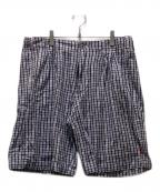 stussyステューシー）の古着「チェック2タックショーツ」｜ブルー