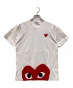 PLAY COMME des GARCONSプレイコムデギャルソン）の古着「ハートプリントTシャツ」｜ホワイト×レッド