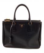 PRADAプラダ）の古着「ガレリアサフィアーノルクス 2wayレザーハンドバック」｜ブラック
