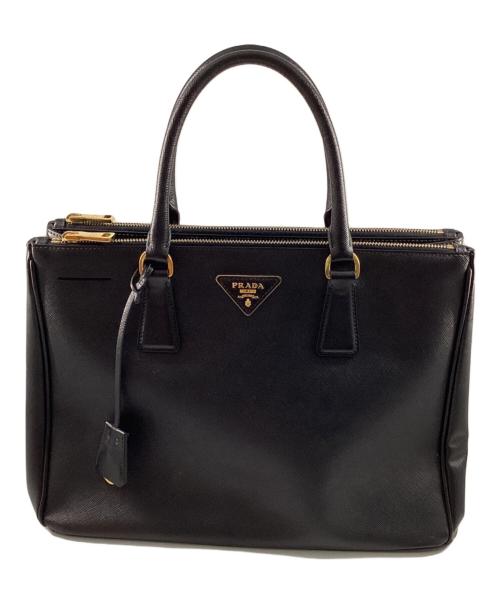 PRADA（プラダ）PRADA (プラダ) ガレリアサフィアーノルクス 2wayレザーハンドバック ブラックの古着・服飾アイテム