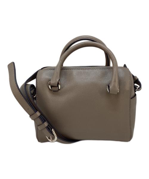 MOTHERHOUSE（マザーハウス）MOTHERHOUSE (マザーハウス) エッジ カラー ミニ ボストン グレージュの古着・服飾アイテム